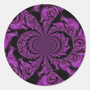 Sticker Rond Passion violette : Royal Romance Roses