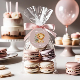 Sticker Rond Pastel baby shower tropical Jungle Safari Animaux