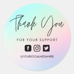 Sticker Rond Pastel Custom Merci Business