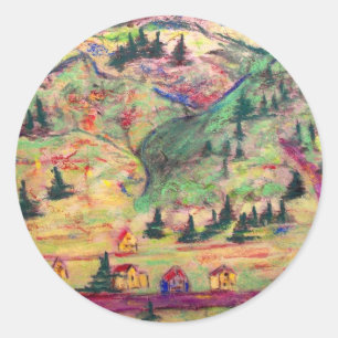 Sticker Rond pastel de la ville colorado