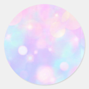 Sticker Rond Pastel Design Rose, Bleu et Lavande Classic Rou