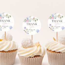 Sticker Rond Pastel Floral Merci