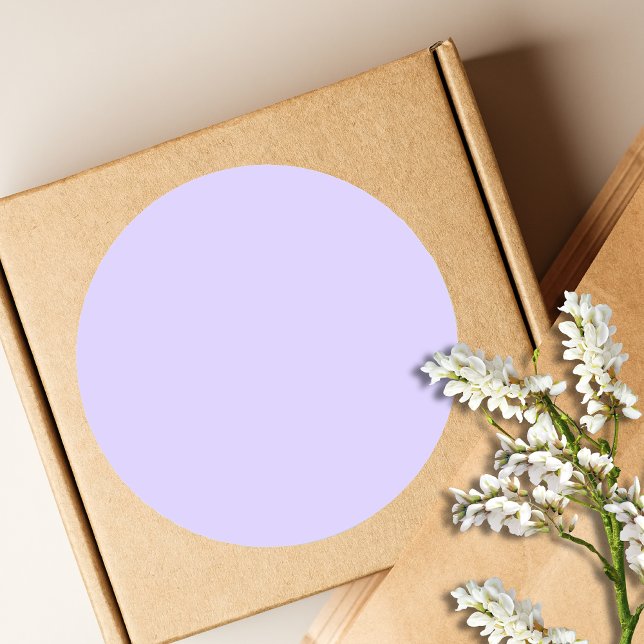 Sticker Rond Pastel Lilac couleur solide | Classique | Élégant (Créateur téléchargé)