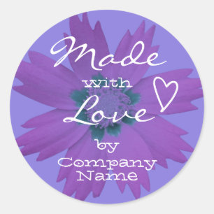 Sticker Rond Pastel Lilac Fleur pourpre Fleur Fleur Fabriquée a