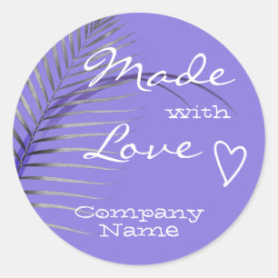 Sticker Rond Pastel Lilac Palmier Violet Feuille Fabriquée avec