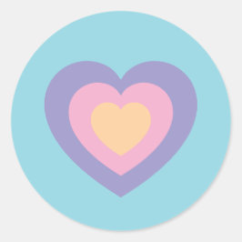 Sticker Rond pastel love heart