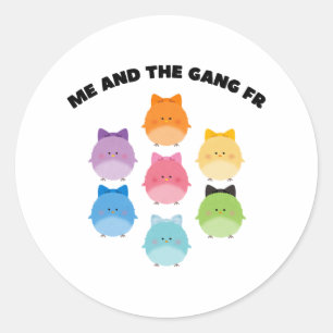 Sticker Rond Pastel Pâques Funny Hommes mème mignonne Ba