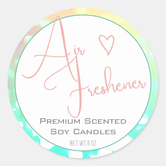 Sticker Rond Pastel Pink Turquoise Moderne Calligraphie Script  (Devant)