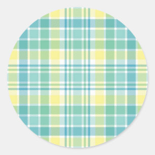 Sticker Rond Pastel Plaid