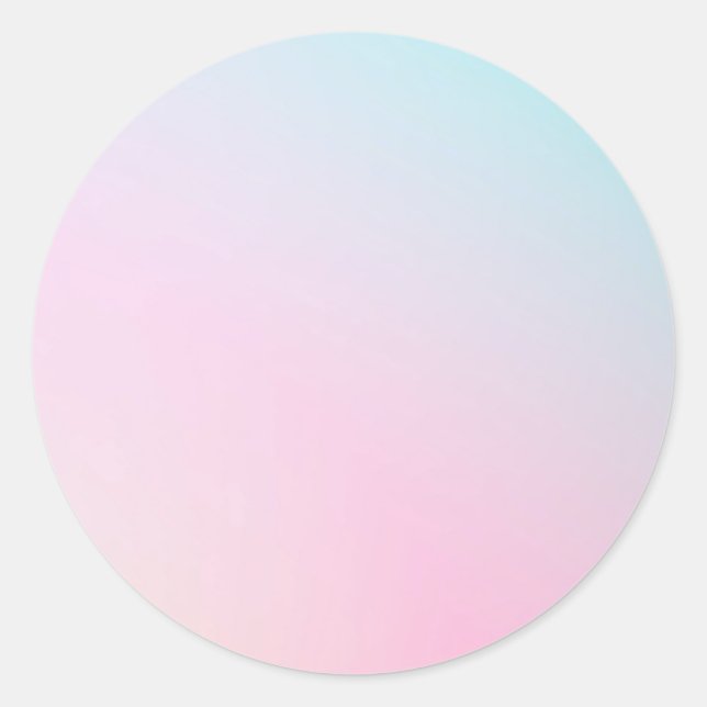 Sticker Rond Pastel rose bleu dégradé personnalisé tendance (Devant)