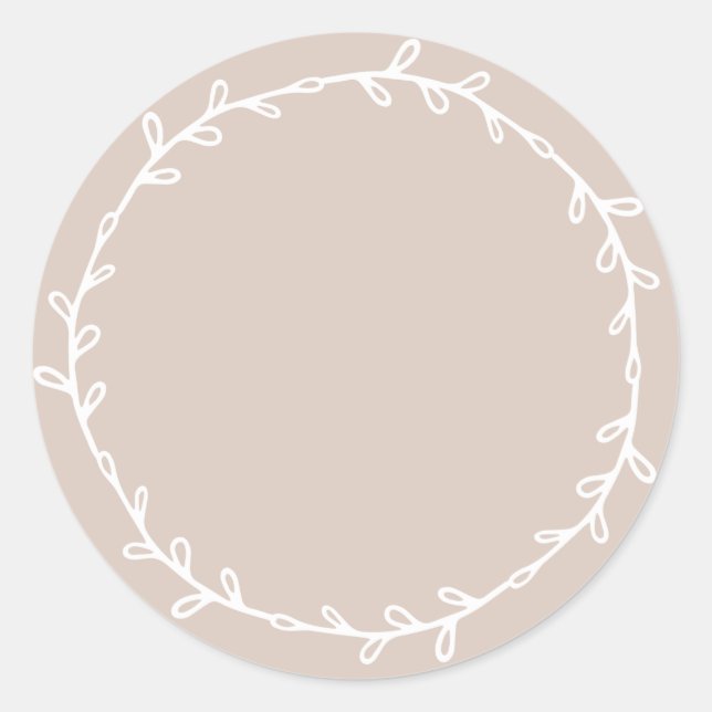 Sticker Rond Pastel Violet Écriture Maison Rustique (Devant)