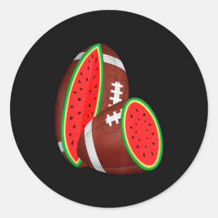 Sticker Rond Pastèque drôle ballon de football melon tropical d