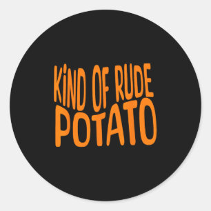 Sticker Rond Patate Douce Et Patate Un Peu Grossière, Thanksgiv