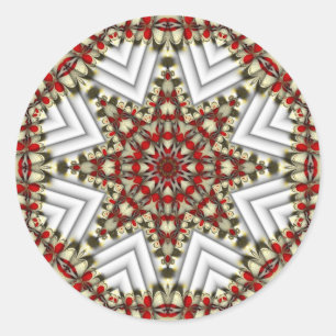 Sticker Rond Patchwork de Noël