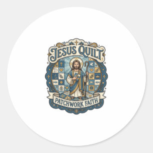 Sticker Rond Patchwork Jésus Foi Patchwork Jésus