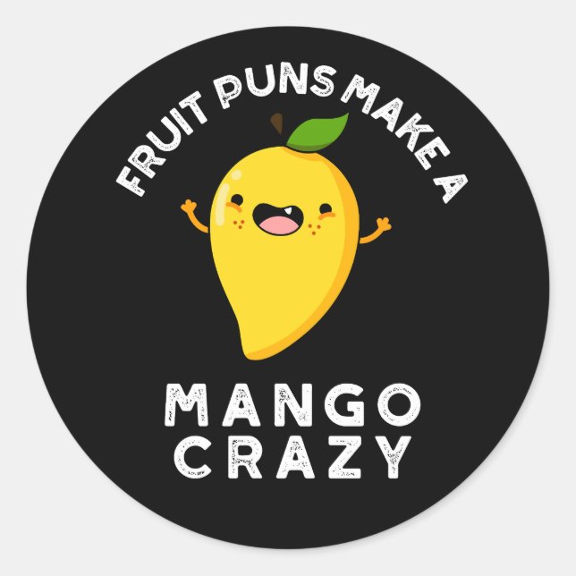 Sticker Rond Pâtes De Fruit Faire Un Mango Crazy Dark BG (Devant)