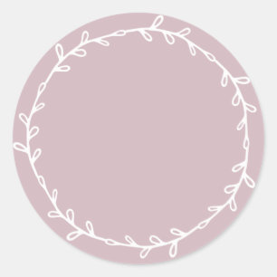 Sticker Rond Pâtes de Maison Rustique Violet Pâle Écrivez Sur