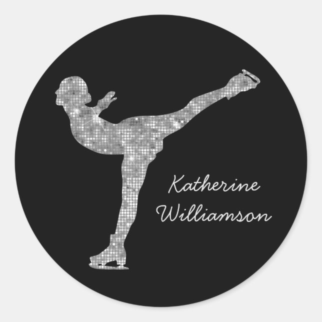 Sticker Rond Patinage artistique personnalisé Patinage sur glac (Devant)