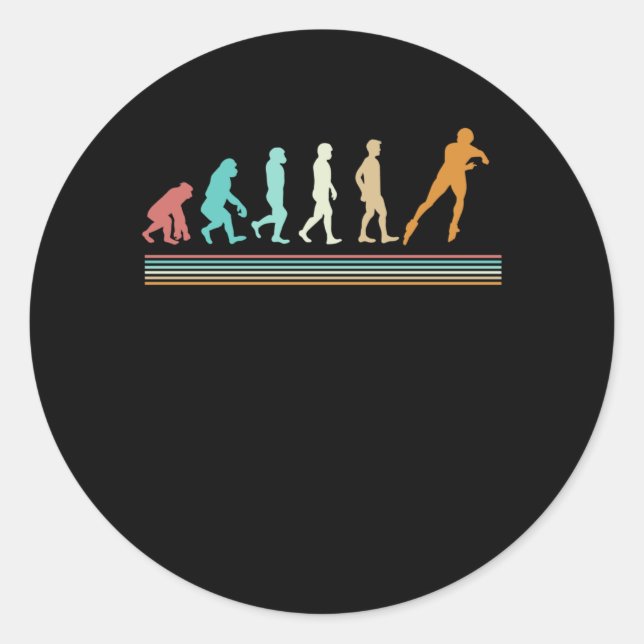 Sticker Rond Patinage en ligne Evolution Roller Skater (Devant)