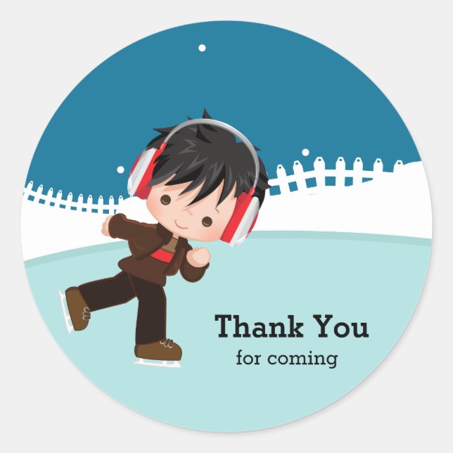 Sticker Rond Patinage sur glace (Devant)