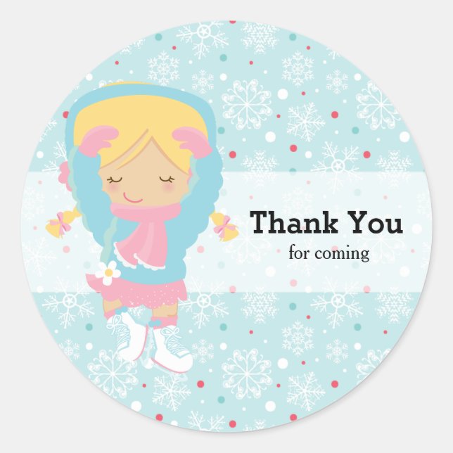 Sticker Rond Patinage sur glace (Devant)