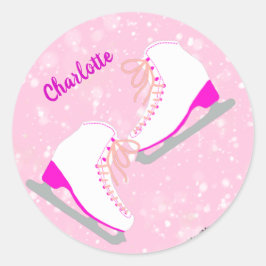 Sticker Rond Patinage sur glace personnalisé Patinage artistiqu