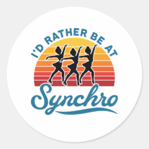 Sticker Rond Patinage synchronisé Je préfère être à Synchro