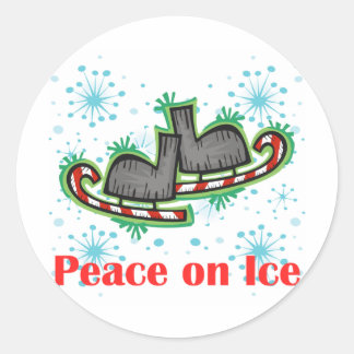 Sticker Rond PatinerChick Paix sur la glace