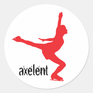 Sticker Rond Patineur de glace Axelent