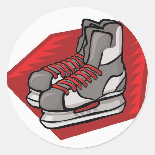 Sticker Rond Patins de hockey sur glace (Devant)