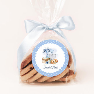 Sticker Rond Pâtisserie artisanale Blue Mixer fait maison