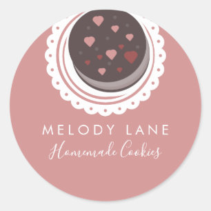 Sticker Rond Pâtisserie Biscuits Cookies Maison Dessinée Poupée