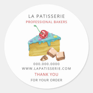 Sticker Rond Pâtisserie Bleue Cute Moderne Boîtes Seaux