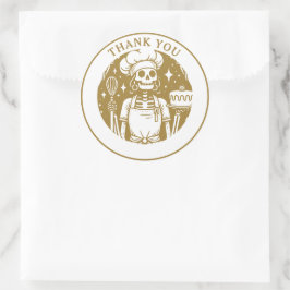 Sticker Rond Pâtisserie boulangère Chef produit Or