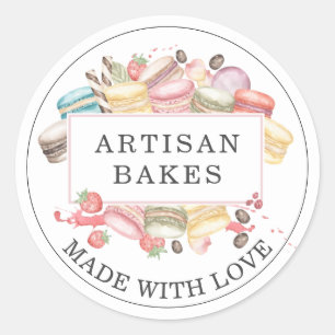 Sticker Rond Pâtisserie Chef Aquarelle Desserts
