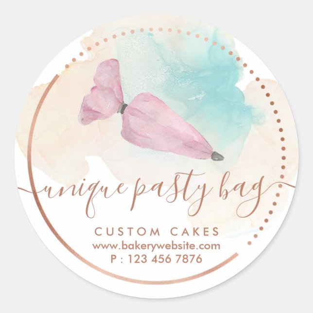Sticker Rond Pâtisserie crème Ombre Sac étincelant (Devant)