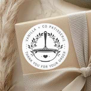 Sticker Rond Pâtisserie de boulangerie moderne Merci client