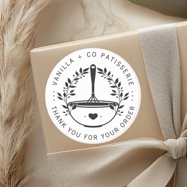 Sticker Rond Pâtisserie de boulangerie moderne Merci client (Créateur téléchargé)