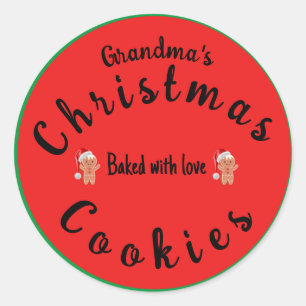 Sticker Rond Pâtisserie de Noël Cookies de Grand-Mère