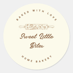 Sticker Rond Pâtisserie Douces Petites Bouchées Entreprise de B