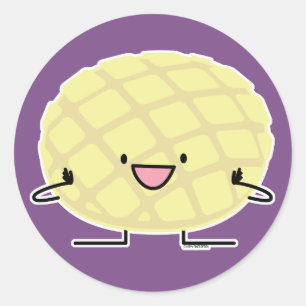 Sticker Rond Patisserie doux de pain de conque japonaise de
