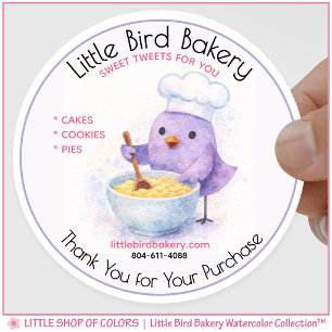 Sticker Rond Pâtisserie personnalisable Boutique de cuisson Aqu