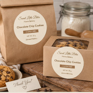 Sticker Rond Pâtisserie Petites Bouchées Sur Mesure Sans Gluten