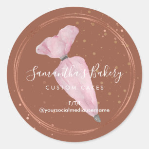 Sticker Rond pâtisserie sur mesure créateur de gâteaux Boho Pin