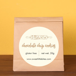 Sticker Rond Pâtisserie Sweet Little Bites Cookies au Chocolat