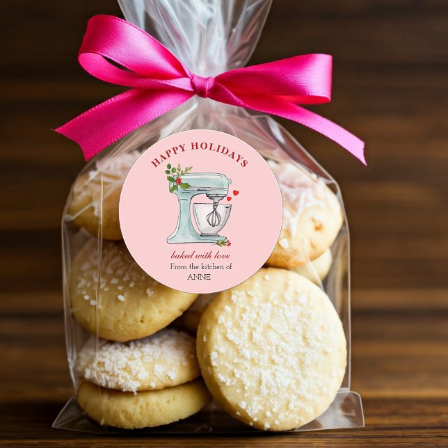 Sticker Rond pâtisseries de gâteaux Mixer Holiday (Créateur téléchargé)