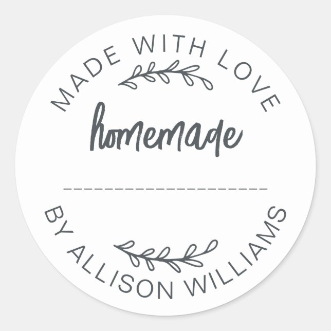 Sticker Rond Pâtisseries Maison Cookies Confiture Blanc (Devant)