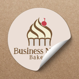 Sticker Rond Pâtissier Cupcake Mignon Boulangerie Maison