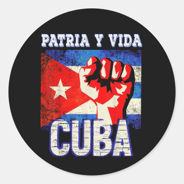 Sticker Rond Patria y vida sos Cuba (Devant)