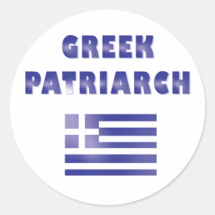 Sticker Rond Patriarche Grec Drôle Dire Bleu Blanc